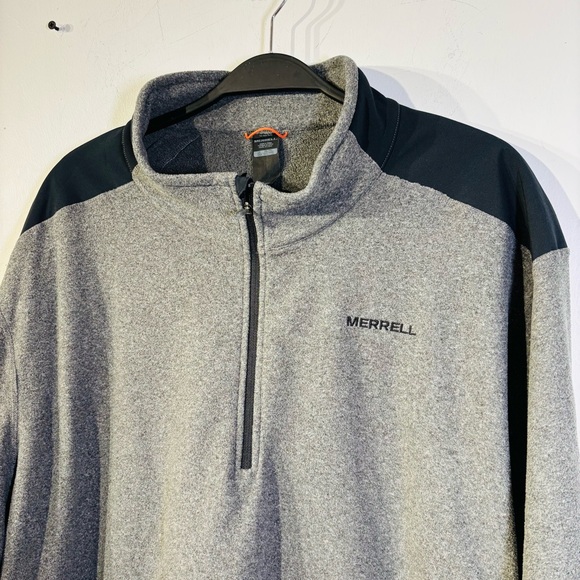 Merrell Men’s Gray Fleece 1/4 Zip Pullover Outdoor Long Sleeve Sweatshirt XXL - Picture 3 of 8